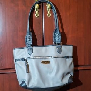 Rosetti grey with black trim purse